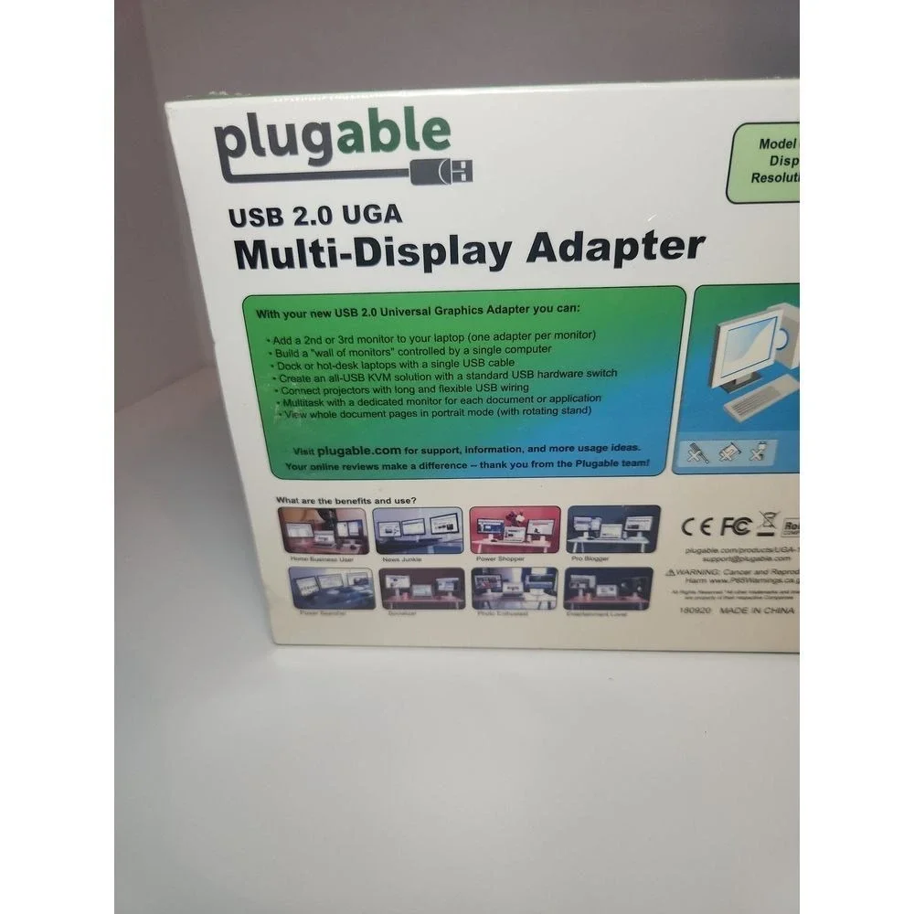 Plugable USB 2.0 Multi-Display Adapter ~ HDMI/DVI/VGA ~ NEW (Lot of 2)